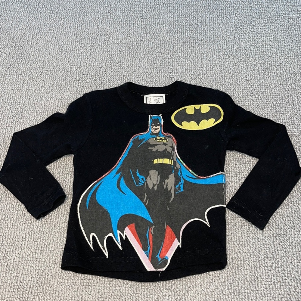 Tee-hee Batman Appliqué Long Sleeve Shirt